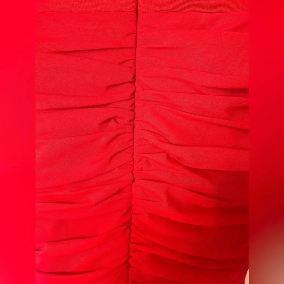 Olivia Mark – Lantern Sleeve Ruched Off Shoulder Bodycon Dress - Picture 8 of 15